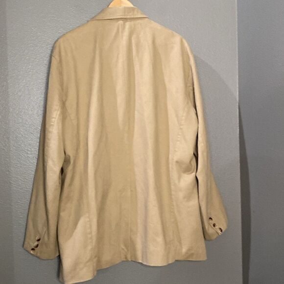 Vintage Y2K Old Navy Brushed Cotton Twill Tan Classic Soft Blazer Jacket - Picture 7 of 14